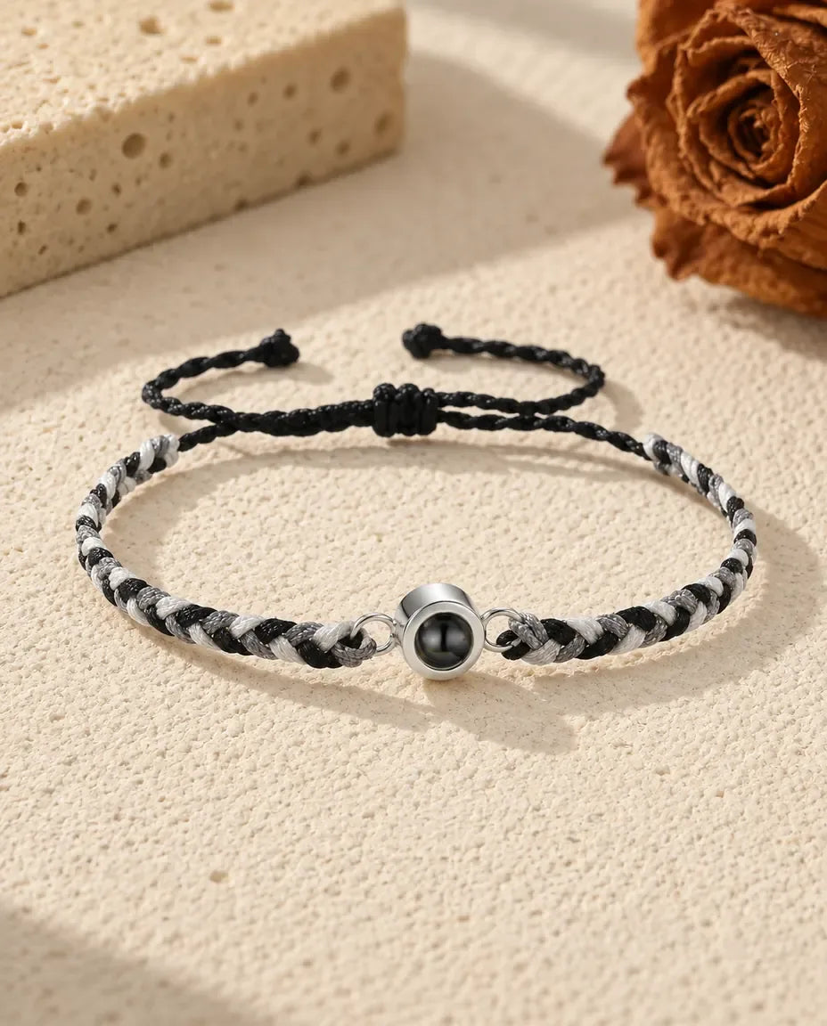 Bracciale con Foto Dentro - in nero e grigio