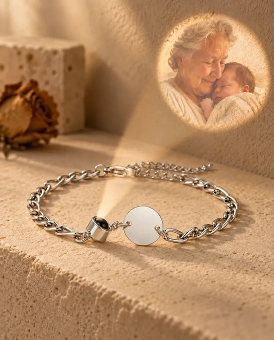Bracciale Inciso con Foto Dentro - proietta la foto nascosta sul muro