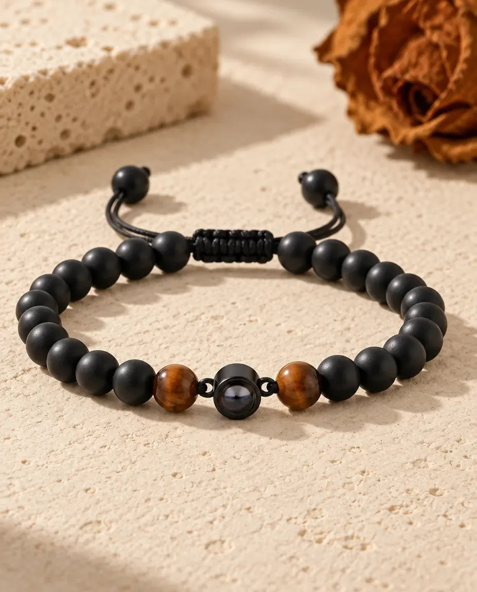 Bracciale Uomo con Foto Dentro - disteso in piano