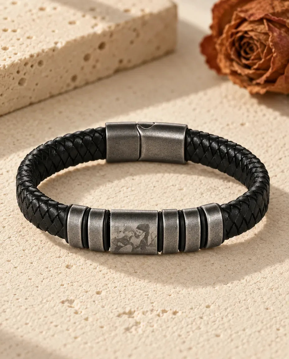 Bracciale Uomo Personalizzato - disteso in piano