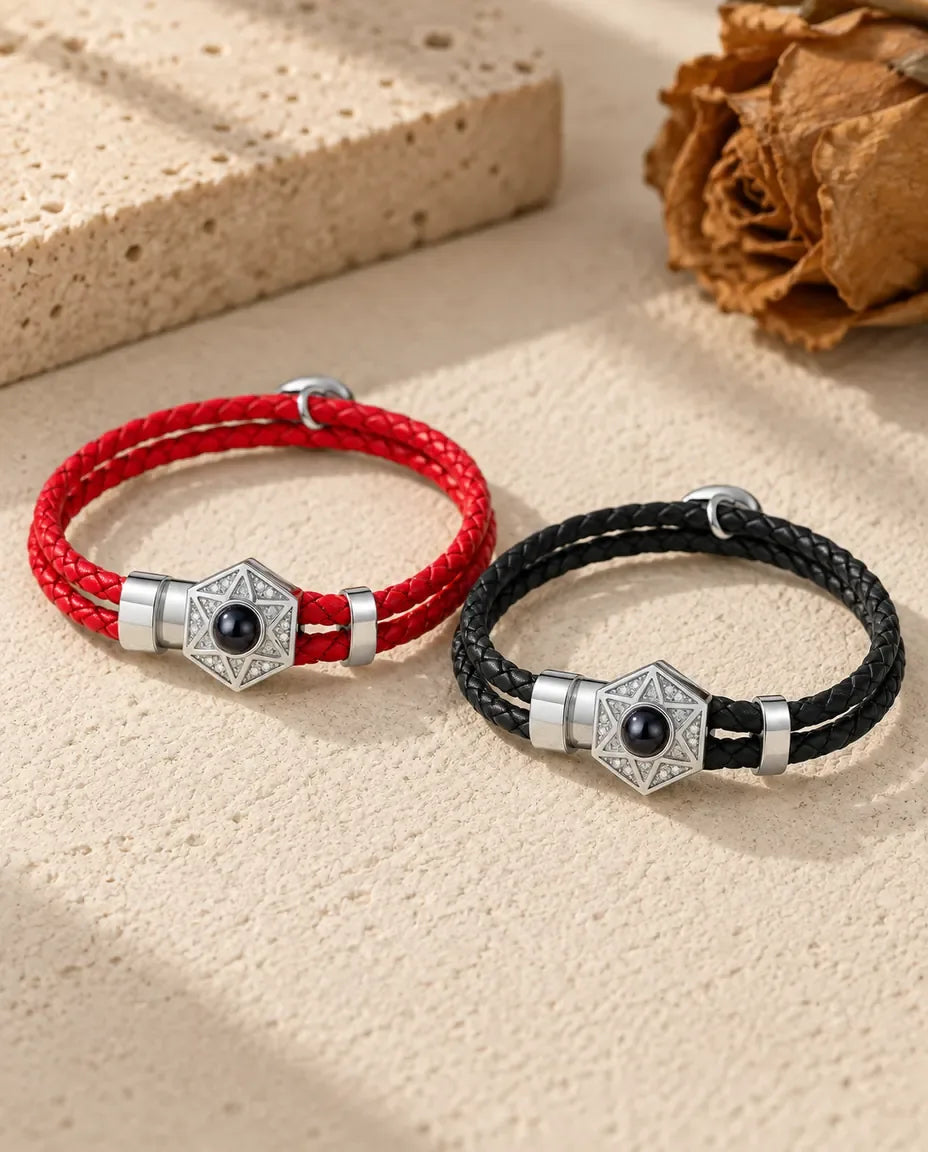 Bracciali di Coppia con Foto Dentro - coppia abbinata distesa
