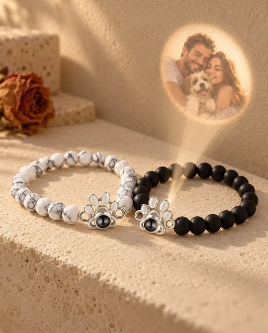 Bracciali di Coppia con Foto Dentro - proietta la foto nascosta sul muro