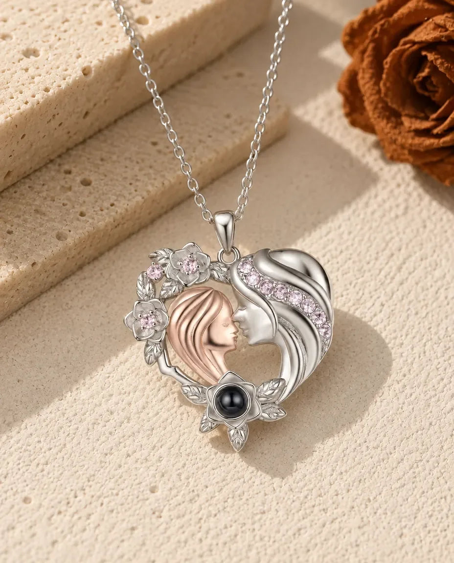 Collana con Foto Dentro - vista frontale in argento