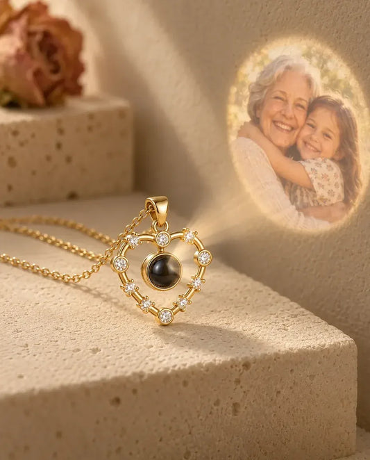 Collana con Foto Dentro - proietta la foto nascosta sul muro