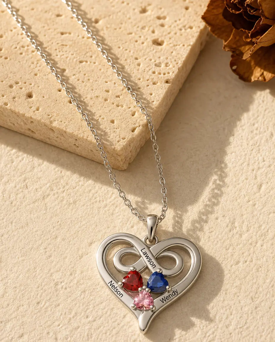 Collana Personalizzata Cuore Infinito - vista frontale in argento