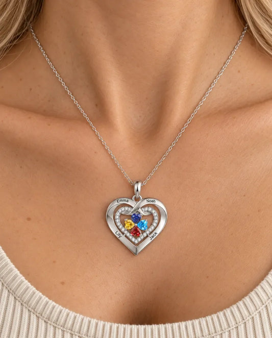 Collana Personalizzata con Pietre di Nascita - indossato da una modella