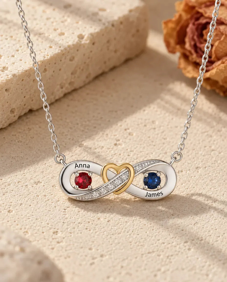 Collana Infinito in Argento 925 - disteso in piano