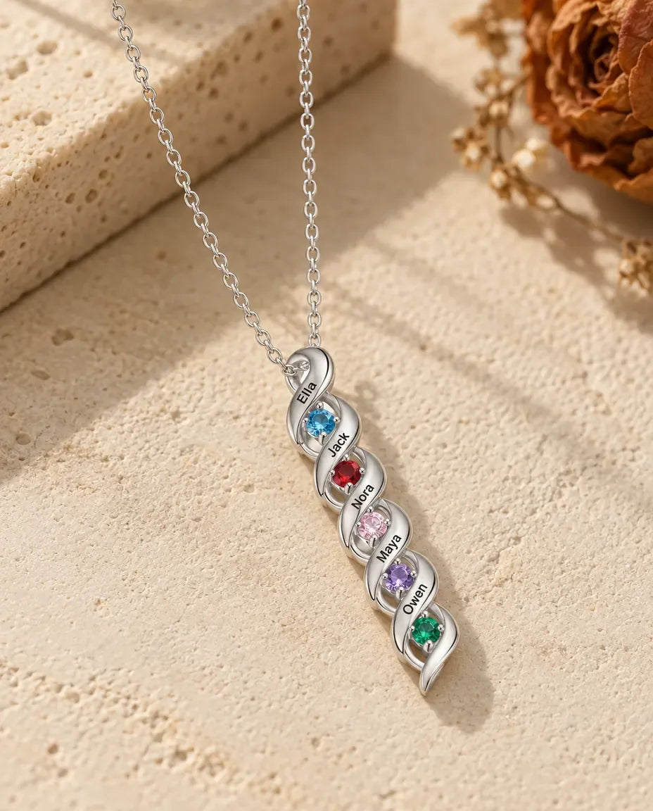 Collana Personalizzata a Spirale - vista frontale in argento