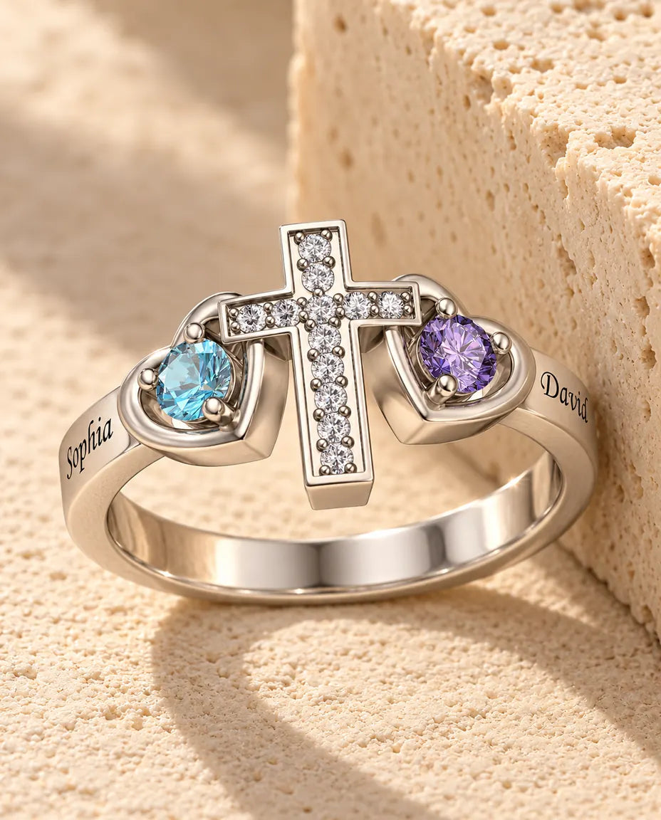 Anello con Croce - in argento sterling