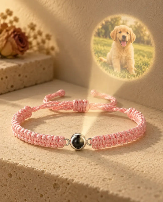 Bracciale con Foto Dentro la Perla Centrale - proietta la foto nascosta sul muro