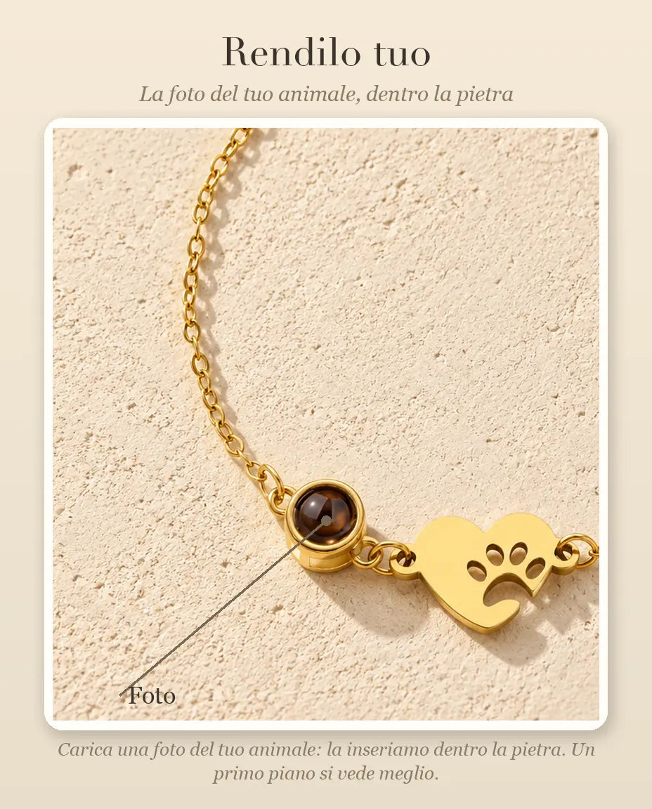Guida alla personalizzazione: dove va la Foto del tuo animale dentro la pietra del bracciale