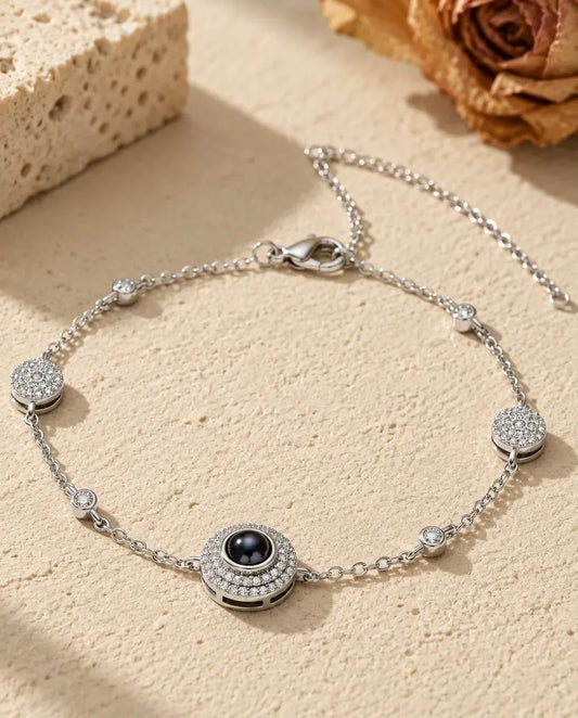 Bracciale con Foto Dentro - vista frontale in argento