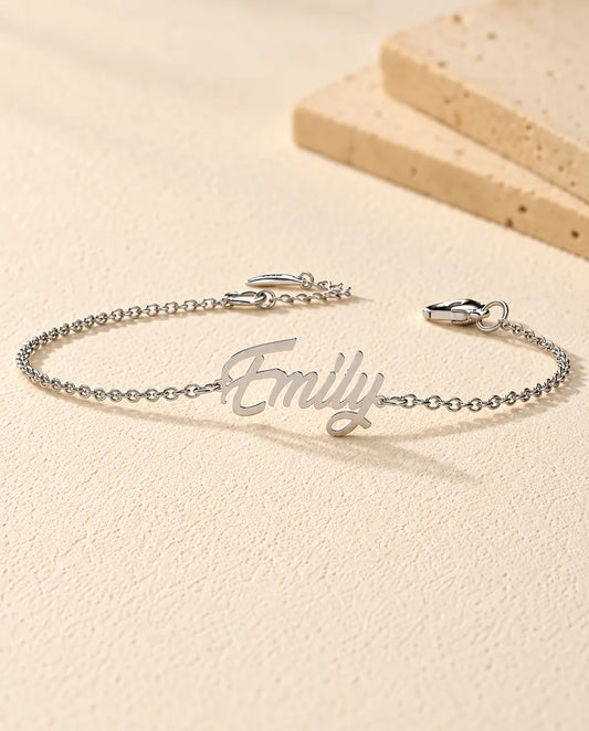 Bracciale con nome personalizzato in argento 925 - vista frontale