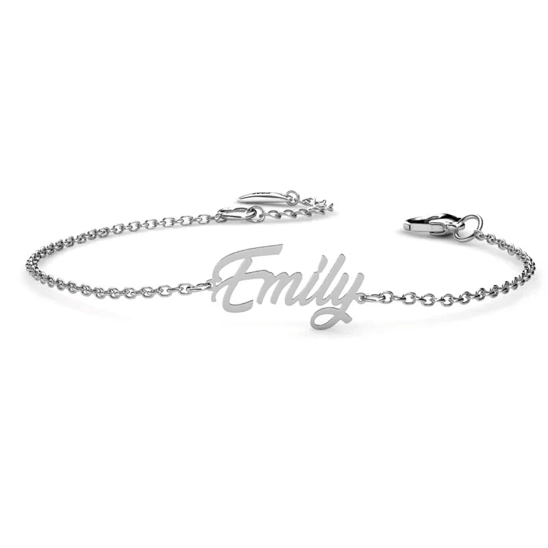 Bracciale con nome personalizzato in argento 925, finitura argento, oro o oro rosa, regalo per lei
