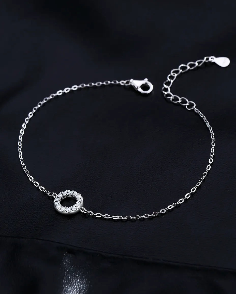 Bracciale Moissanite a Cerchio Aperto – argento 925, pavé di tredici pietre da 1,4 mm colore D
