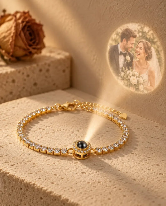 Bracciale Tennis con Foto Dentro - proietta la foto nascosta sul muro