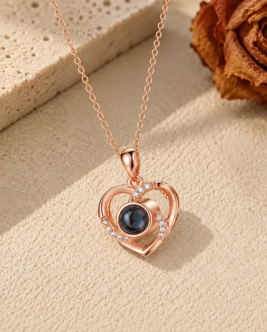 Collana con Foto Dentro - finitura oro rosa