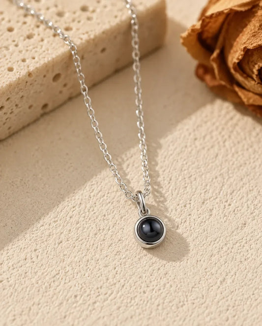 Collana con Foto Dentro - vista frontale in argento