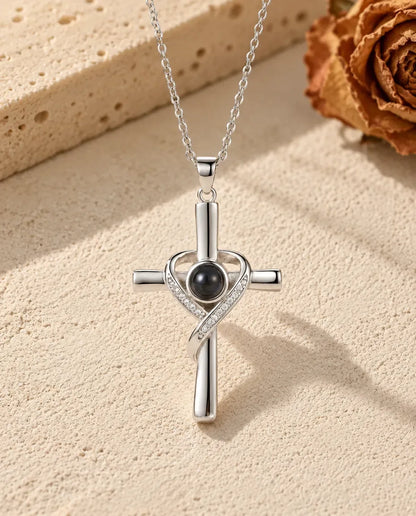 Collana con Foto Dentro - vista frontale in argento
