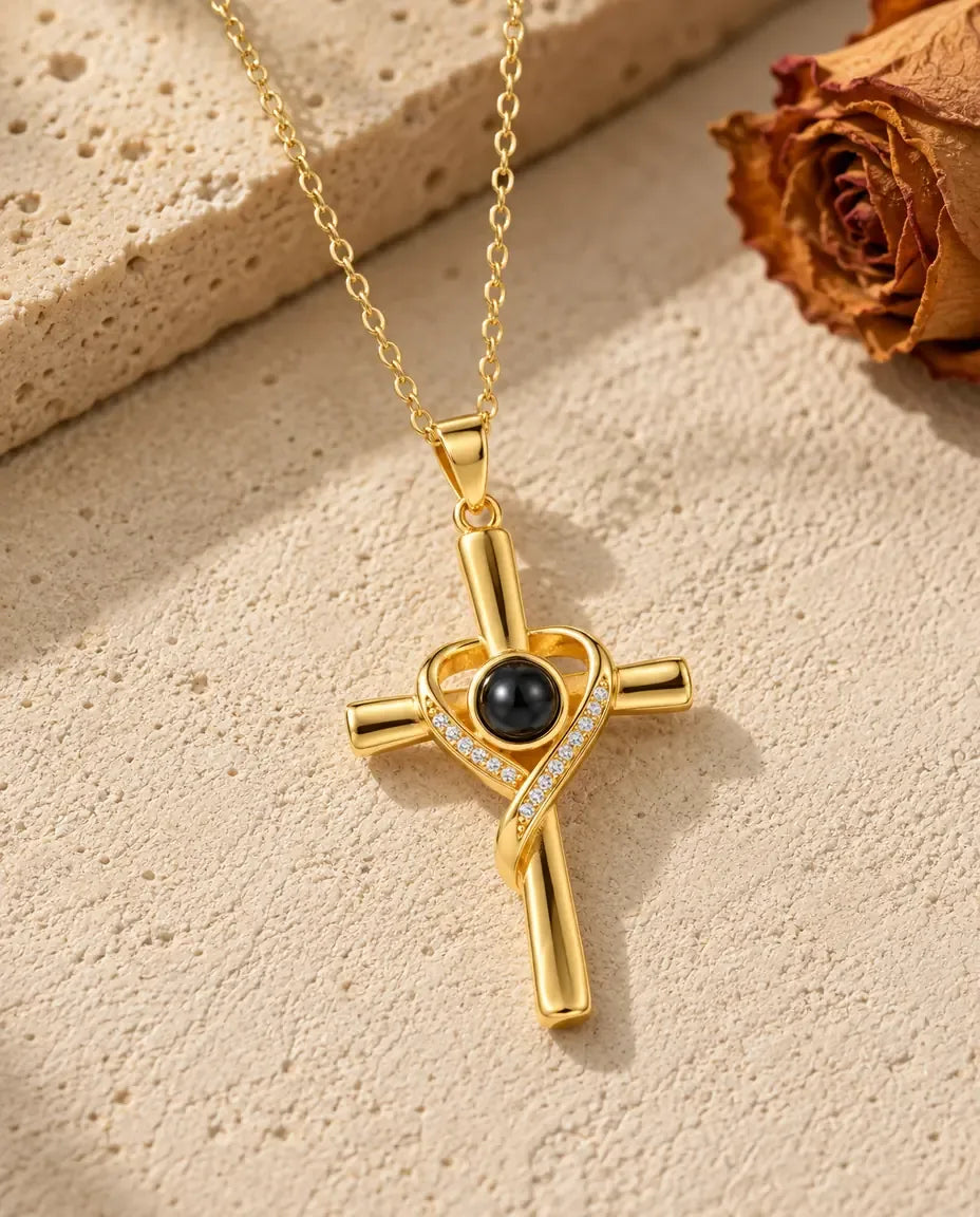 Collana con Foto Dentro - finitura oro