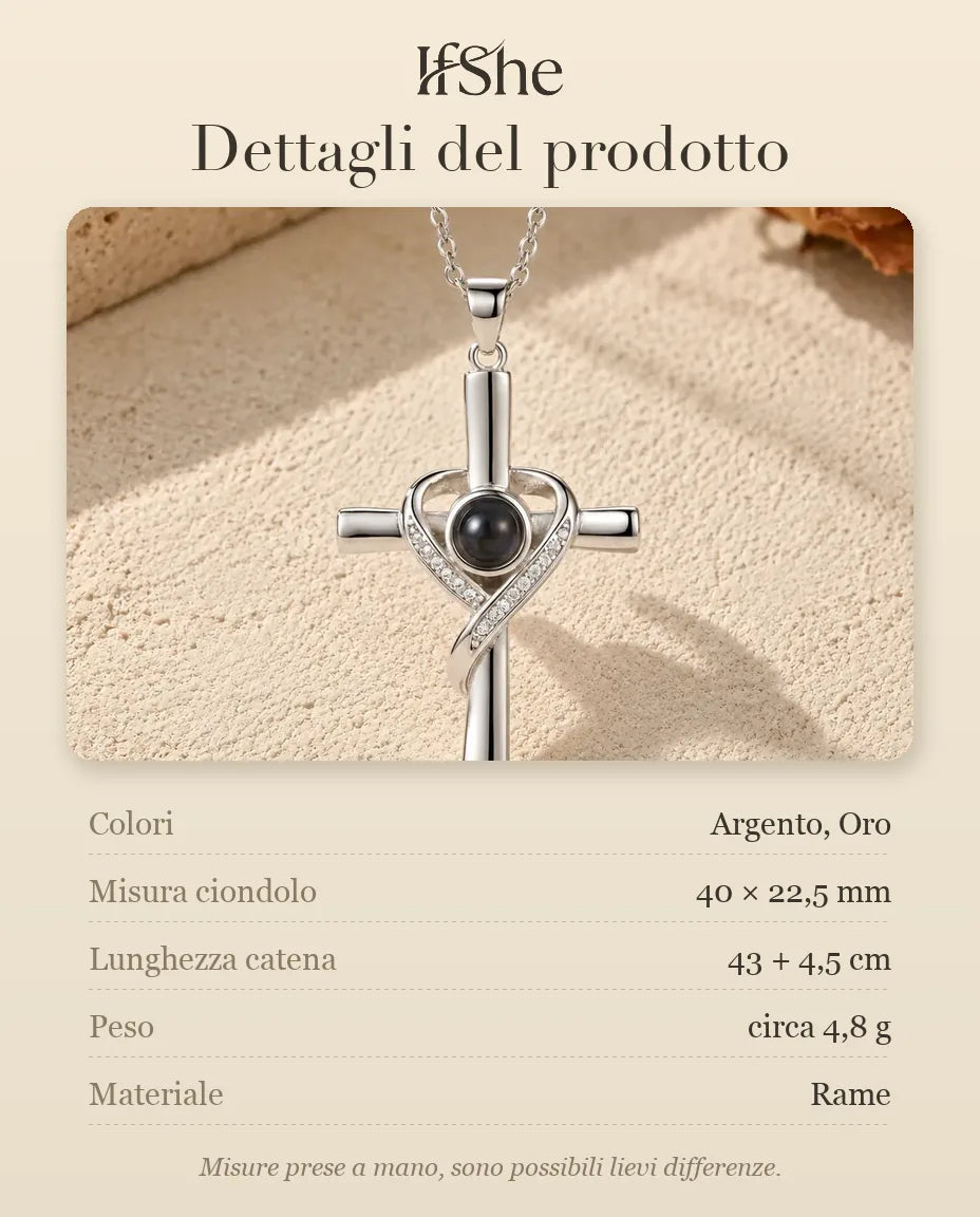 Collana con Foto Dentro - misure e materiale