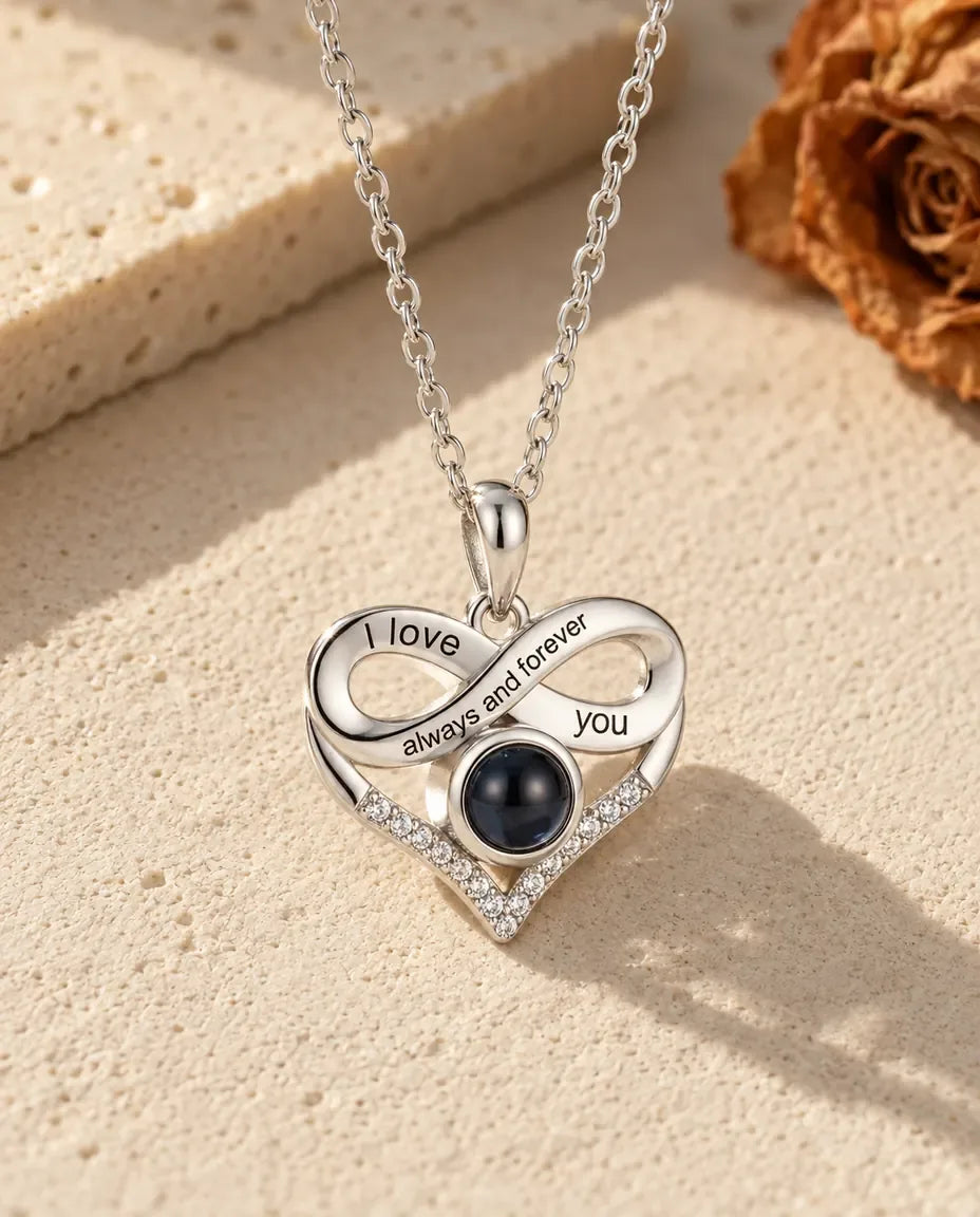 Collana con Foto Dentro - vista frontale in argento