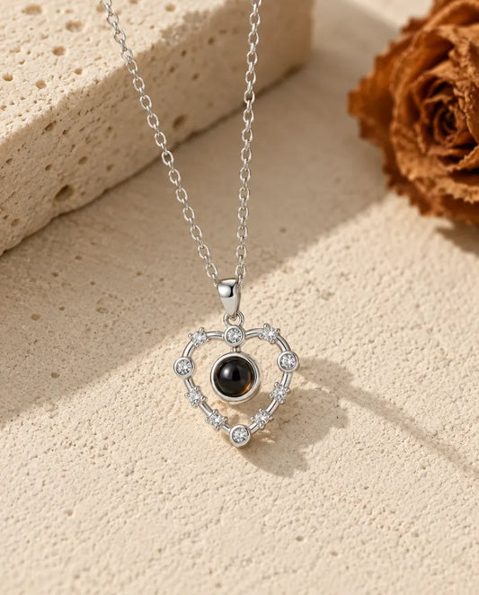 Collana con Foto Dentro - vista frontale in argento