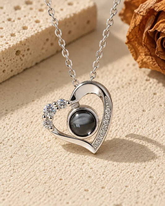 Collana con Foto Dentro - vista frontale in argento