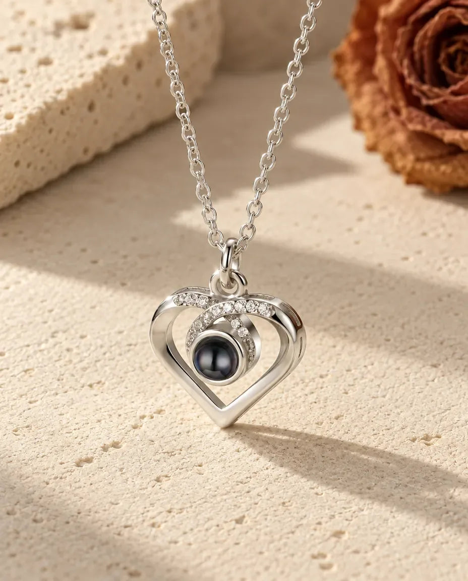 Collana con Foto Dentro - vista frontale in argento