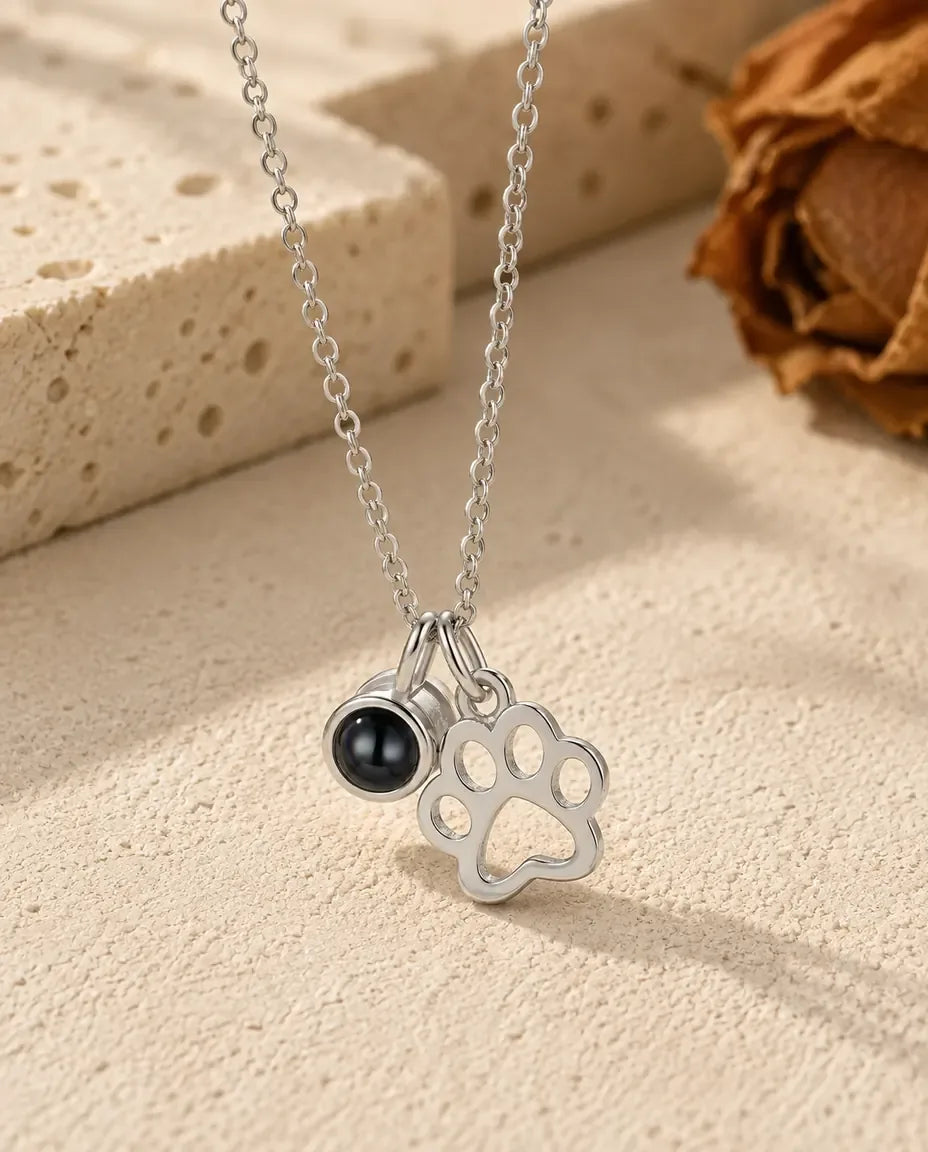 Collana con Foto Dentro - vista frontale in argento