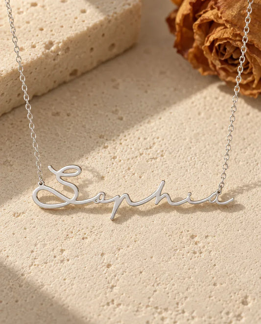 Collana con Nome Personalizzato in Argento 925 - vista frontale in argento