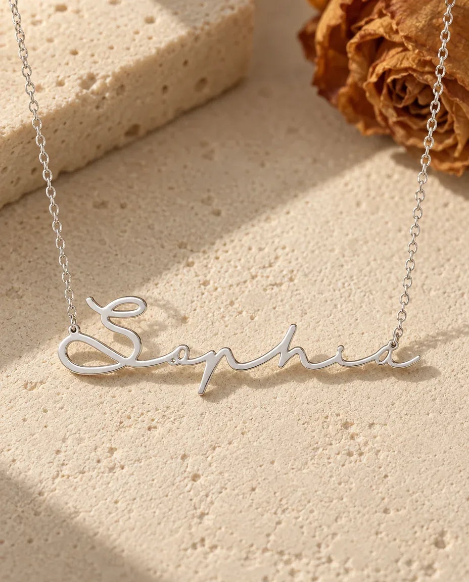 Collana con Nome Personalizzato in Argento 925 - vista frontale in argento