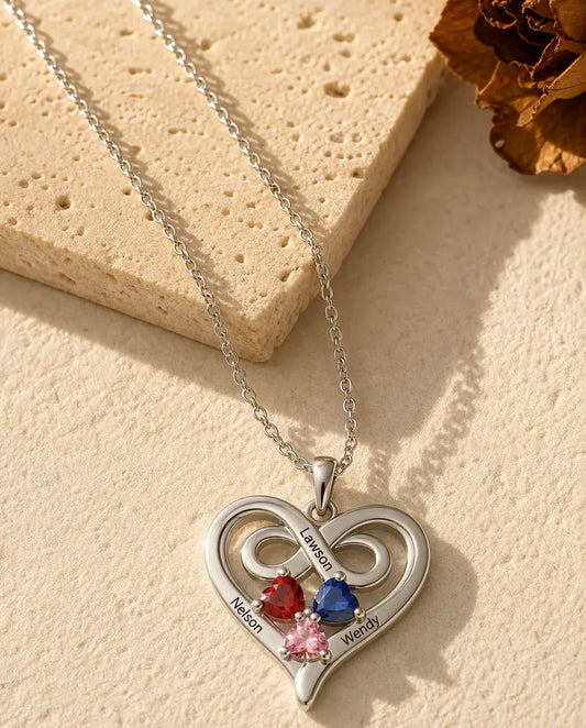 Collana Personalizzata Cuore Infinito - vista frontale in argento