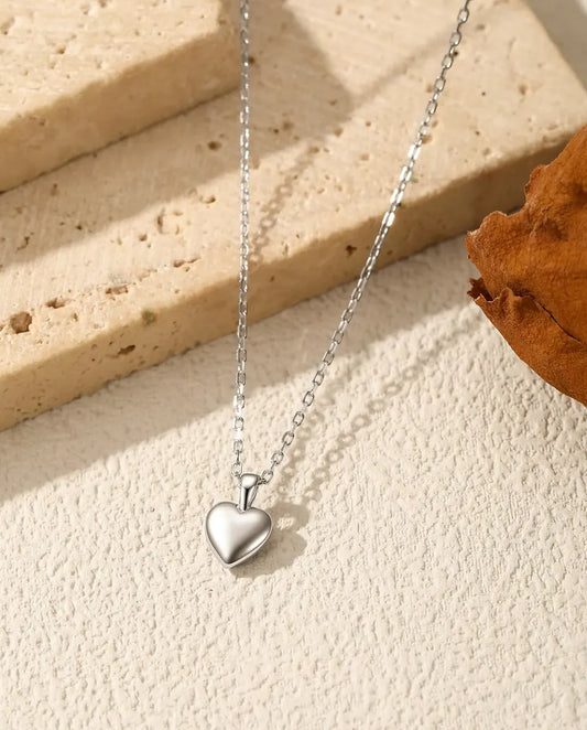 Collana con Cuore Piccolo – ciondolo cuore bombato da 6 mm in argento 925, catena sottile da 40+5 cm
