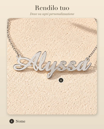 Collana con Nome Personalizzato in Argento 925 - guida alla personalizzazione: dove va il nome