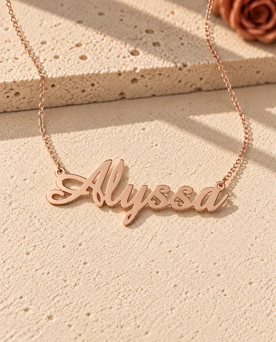 Collana con Nome Personalizzato in Argento 925 - finitura oro rosa