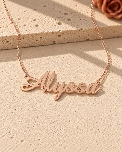 Collana con Nome Personalizzato in Argento 925 - finitura oro rosa