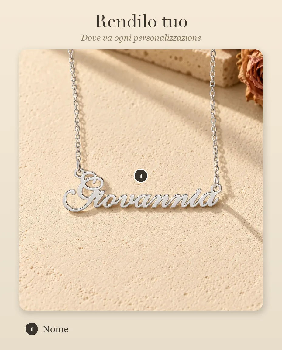 Collana con Nome Personalizzato in Argento 925 - guida alla personalizzazione: dove va il nome