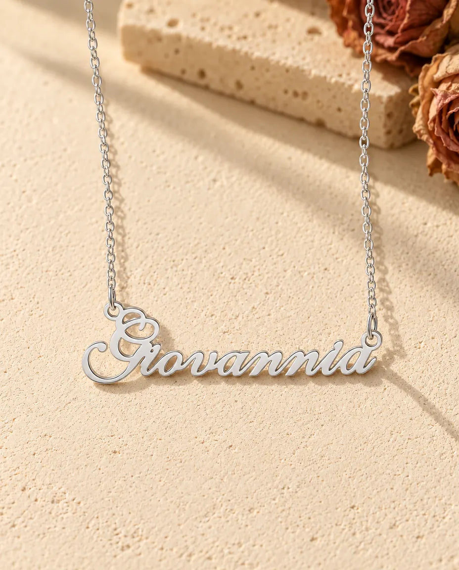 Collana con Nome Personalizzato in Argento 925 - vista frontale in argento