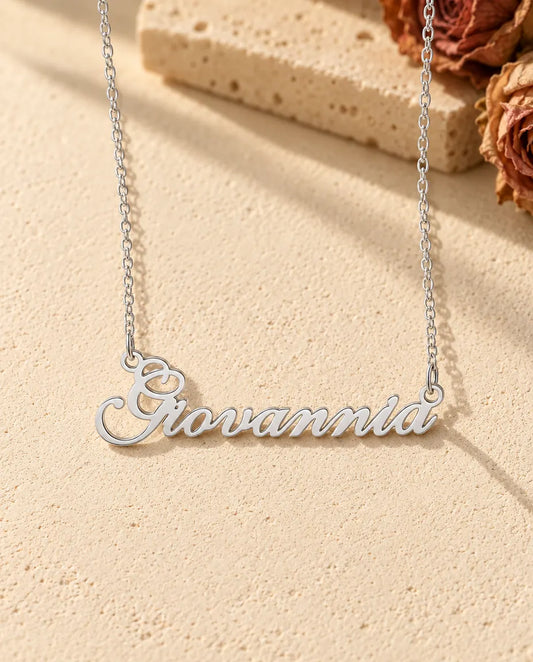 Collana con Nome Personalizzato in Argento 925 - vista frontale in argento