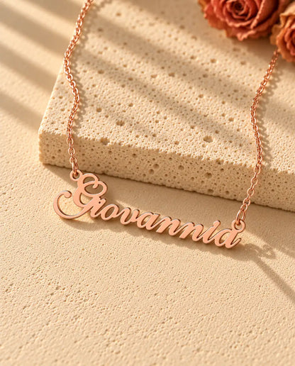 Collana con Nome Personalizzato in Argento 925 - finitura oro rosa