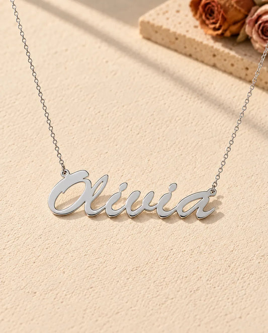 Collana con Nome Personalizzato in Argento 925 - vista frontale in argento