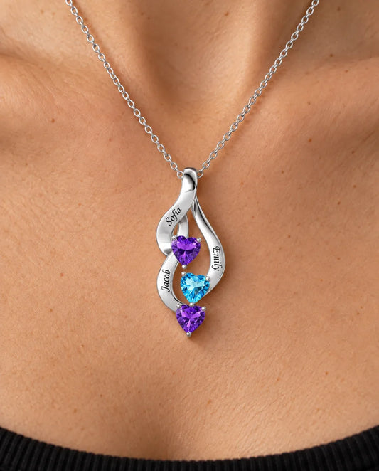 Collana con Pietre di Nascita in Argento 925 - indossato da una modella